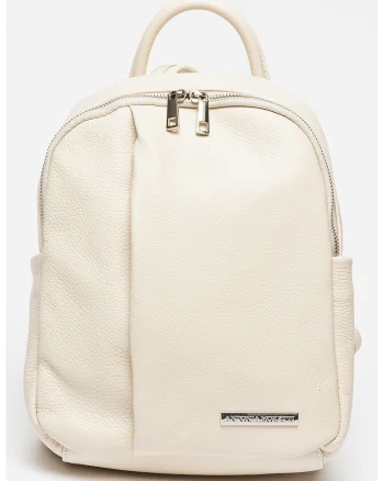 Rucsac de piele cu barete ajustabile - Bej deschis