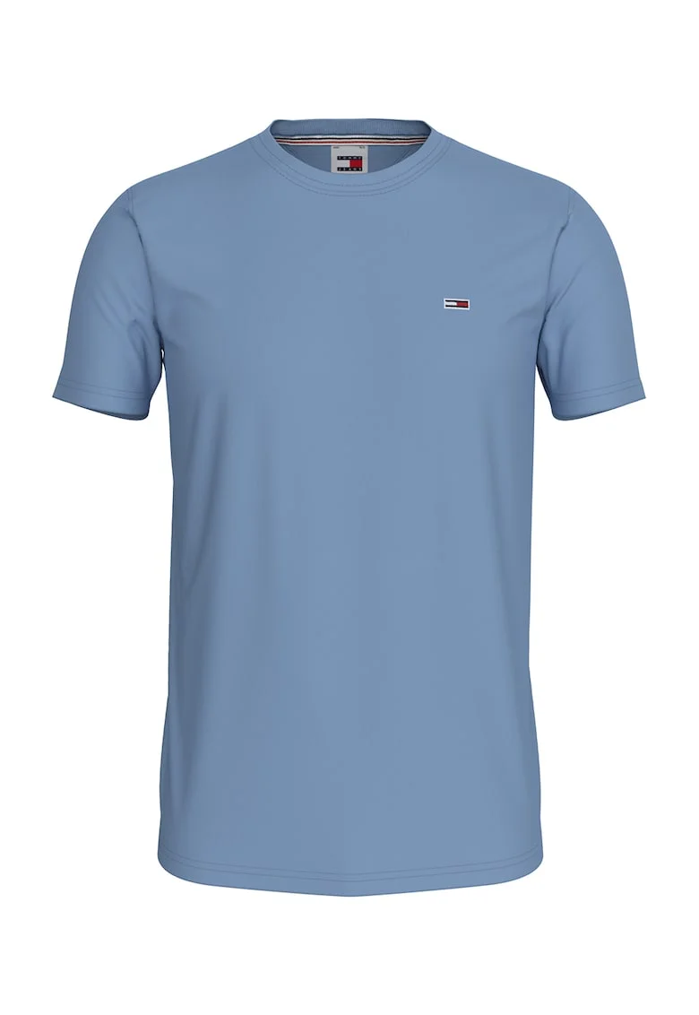 Tricou slim fit de bumbac - Albastru prafuit