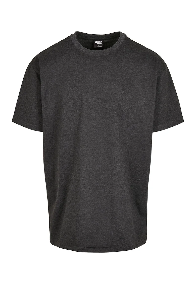 Tricou supradimensionat cu maneci cazute - Gri carbune