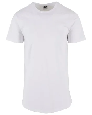 Tricou lung cu model uni - Alb