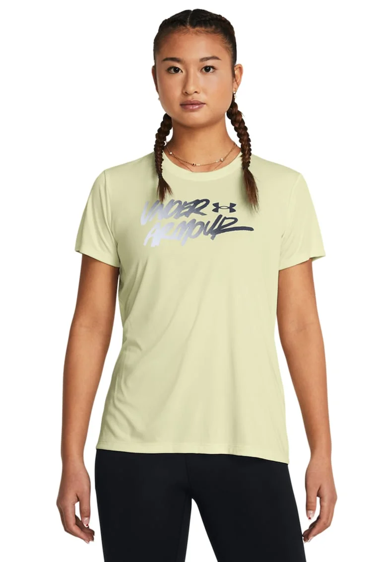 Tricou cu imprimeu logo pentru fitness Velocity - Bej deschis