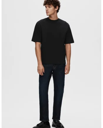 Tricou supradimensionat cu maneci cazute Oscar - Negru