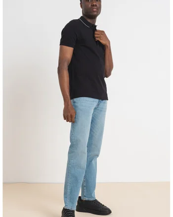 Tricou polo slim fit Paule - Alb/Negru