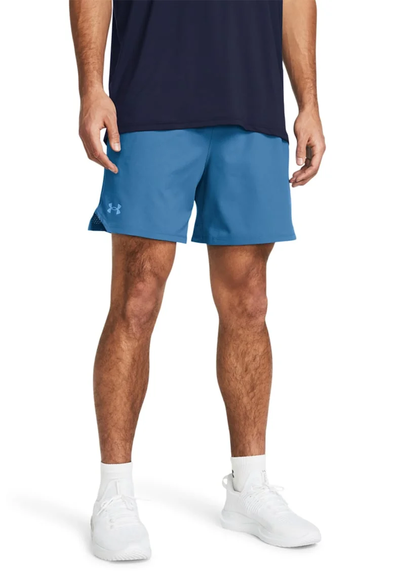 Pantaloni scurti cambrati cu banda logo in talie - pentru antrenament Vanish - Albastru deschis