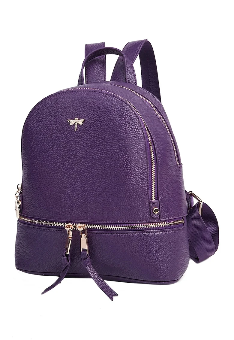 Rucsac de piele cu aspect texturat Terry - Violet