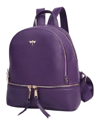 Rucsac de piele cu aspect texturat Terry - Violet