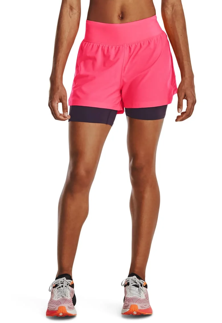 Pantaloni scurti 2-in-1 pentru alergare Stamina - Violet/Roz