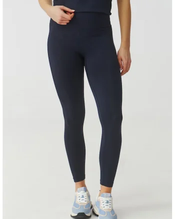 Colanti crop cu talie inalta - Bleumarin