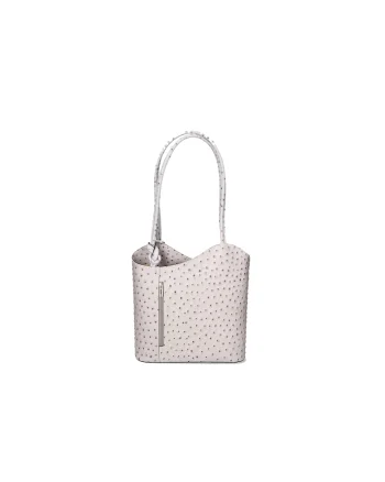 Rucsac de piele cu imprimeu piele de strut - Gri inchis