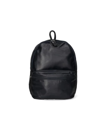 Rucsac unisex din piele cu buzunar exterior - Albastru inchis