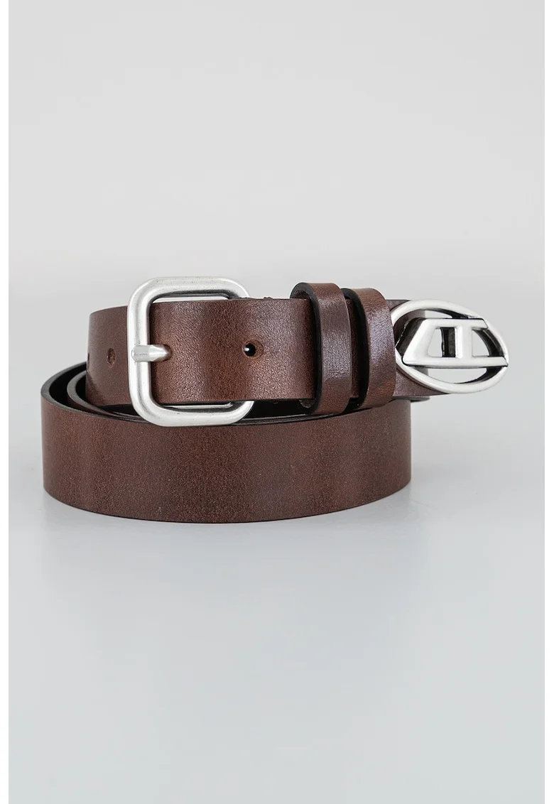 Curea unisex din piele - Maro inchis