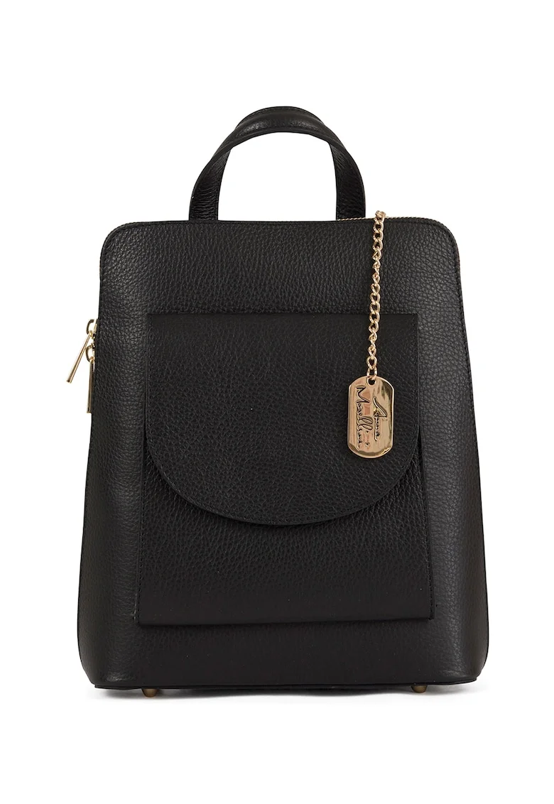Rucsac de piele cu model convertibil - Negru