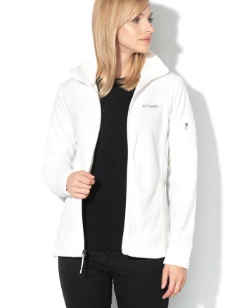 Bluza din fleece cu fermoar pentru trekking Fast Trek™ II - Alb