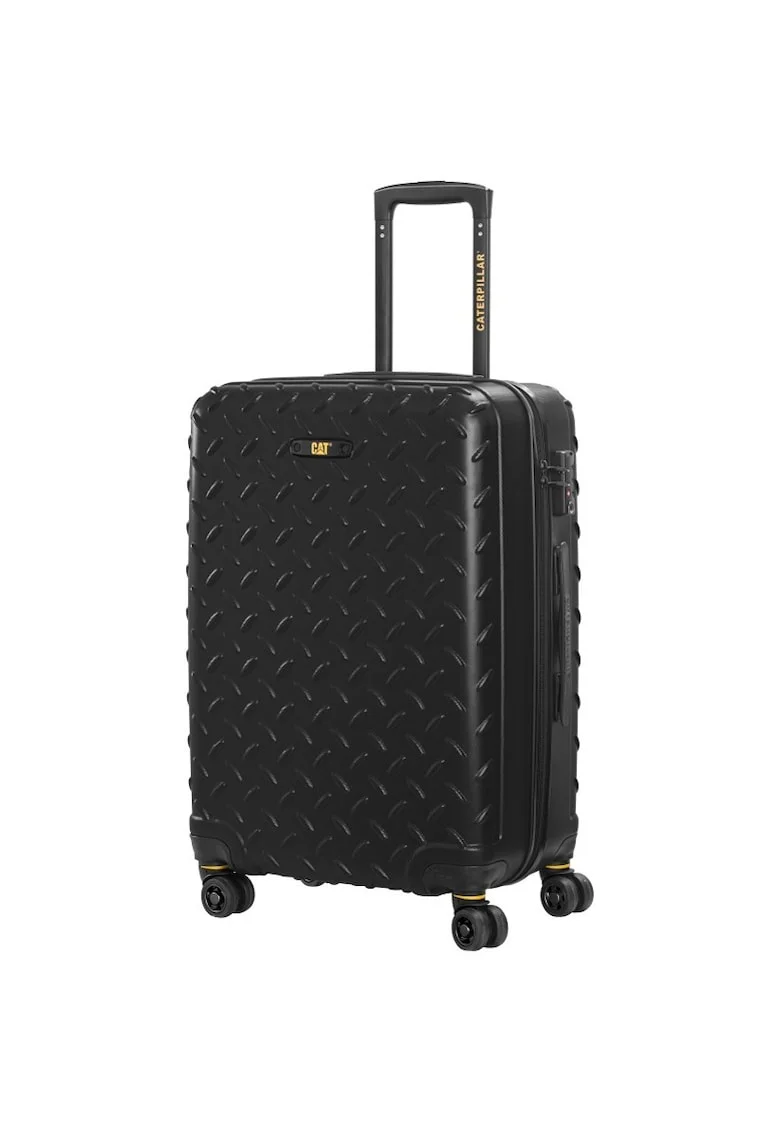 Troler  Industrial Plate - 44 x 27 x 65 cm (Lxlxh) - 59L - 4 roti duble cu rotatie 360° - ABS - negru