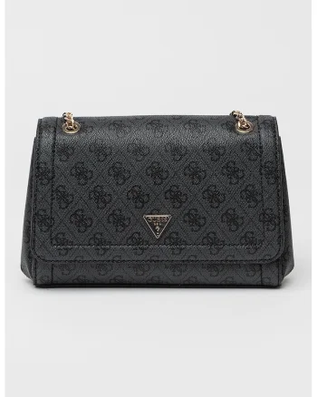Geanta crossbody din piele ecologica cu model monograma Noelle - Gri carbune