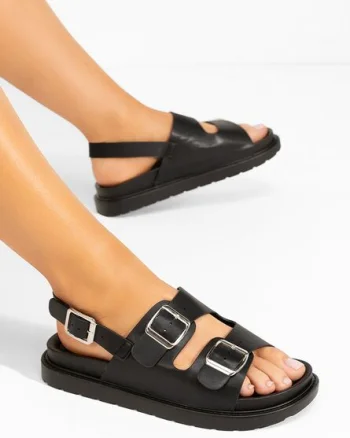 Sandale cu talpa groasa Carnia negre