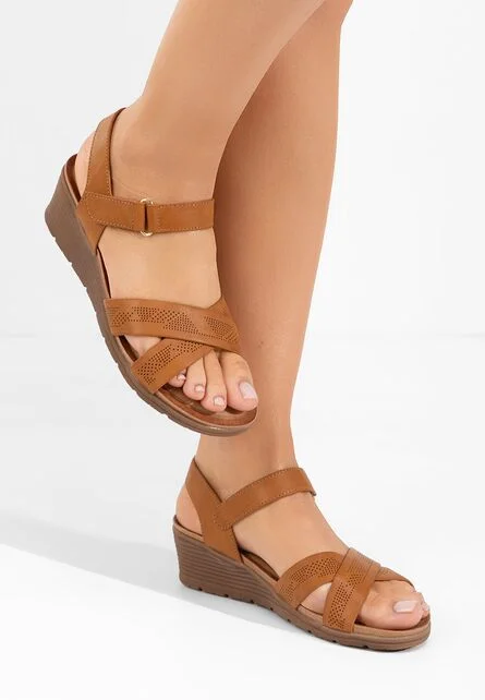 Sandale cu platforma Creolia camel