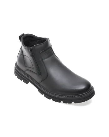 Ghete BITE THE BULLET negre, M1126, din piele naturala