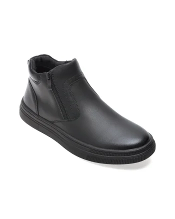 Ghete BITE THE BULLET negre, M1127, din piele naturala