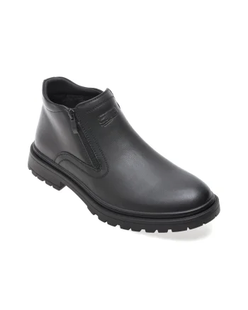 Ghete BITE THE BULLET negre, M1128, din piele naturala