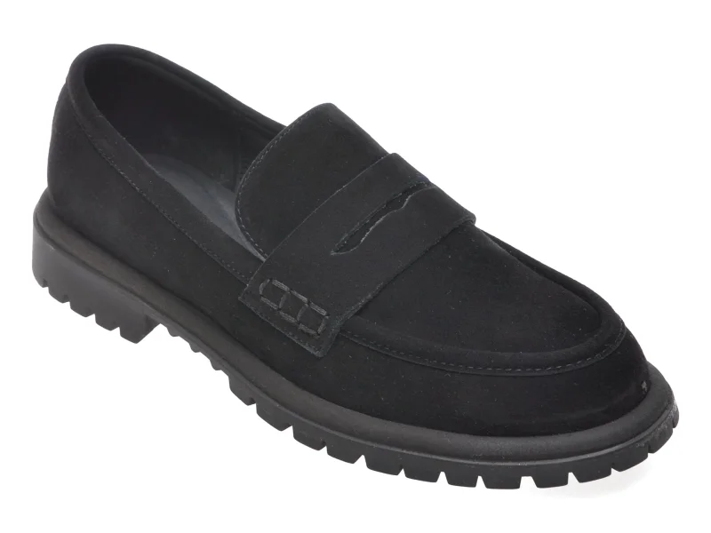 Mocasini EPICA negri, 39881, din piele intoarsa