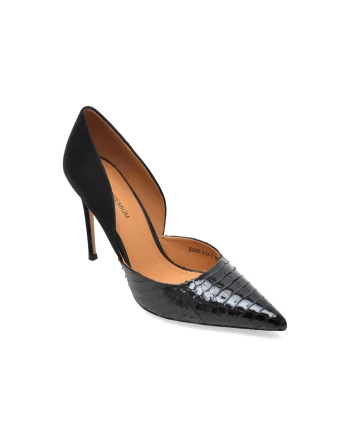 Pantofi eleganti EPICA PREMIUM negri, 2466, din piele naturala