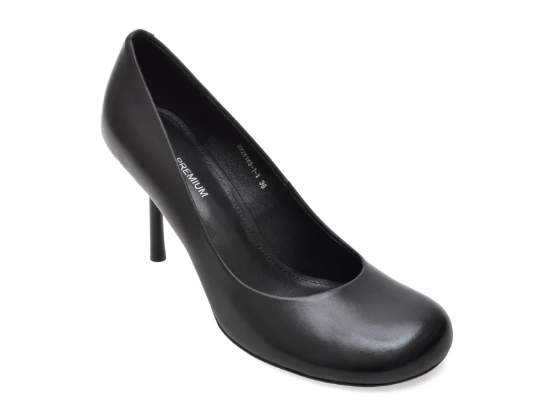 Pantofi eleganti EPICA PREMIUM negri, 26169, din piele naturala