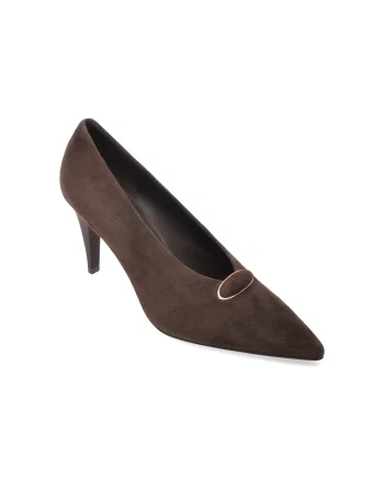 Pantofi eleganti EPICA PREMIUM maro, 601D, din piele intoarsa