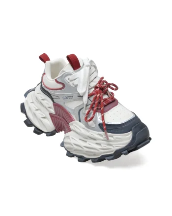 Pantofi sport GRYXX albi, 8951, din piele ecologica