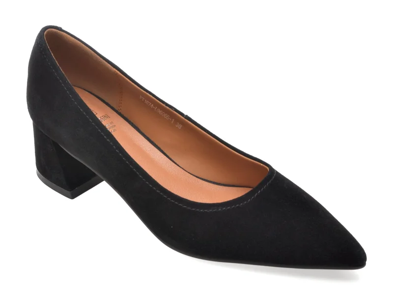 Pantofi eleganti FLAVIA PASSINI negri, 96065, din piele intoarsa