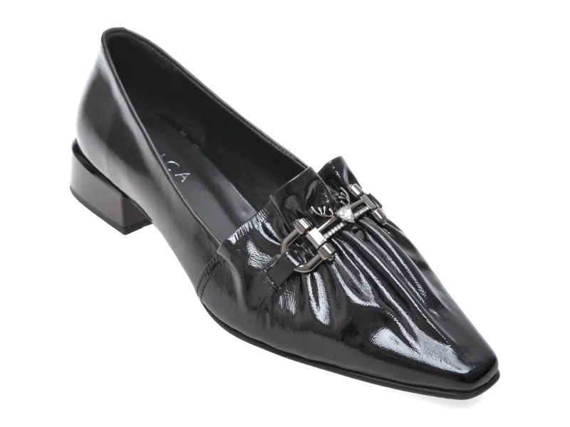 Pantofi eleganti EPICA negri, 354021, din piele naturala lacuita