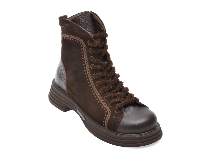 Ghete GRYXX maro, 4212726, din piele intoarsa