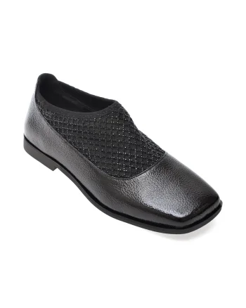 Pantofi EPICA negri, 2774540, din material textil si piele naturala