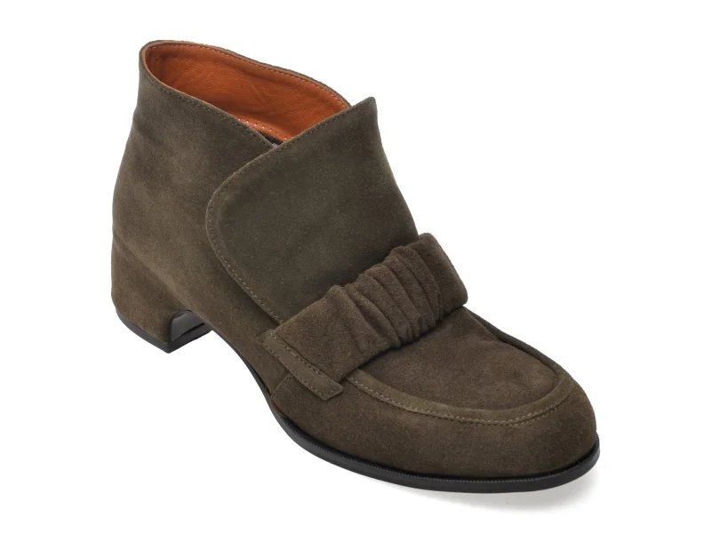Ghete EPICA kaki, 3642702, din piele intoarsa