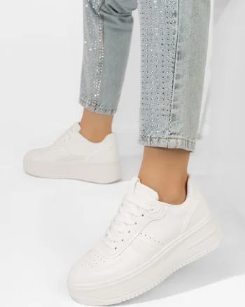Sneakers cu platformă Yolando albi