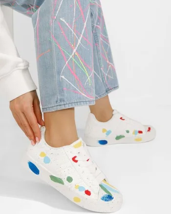 Sneakers dama Nevara albi