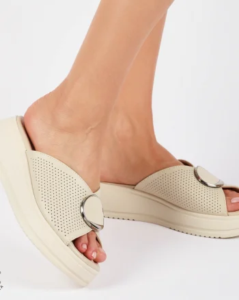 PAPUCI Dama DIN Piele Naturala CRL1436 BEJ