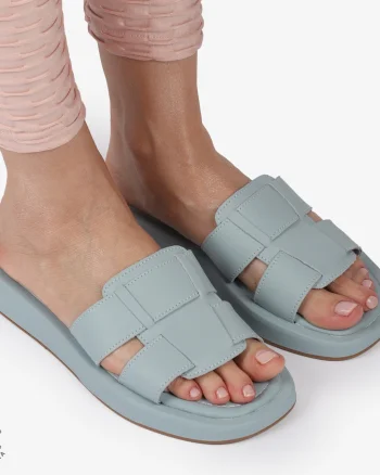 PAPUCI Dama Piele Naturala CRL1430 ALBASTRU