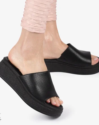 PAPUCI DAMA DIN PIELE NATURALA CRL1425 NEGRU