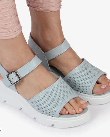 SAndale DAMA DIN PIELE NATURALA CU TALPA INALTA CRL1420 ALBASTRU