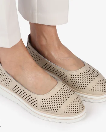 Balerini Dama Piele naturală CRL0105 BEJ