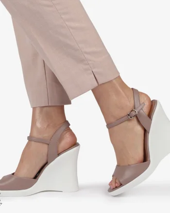 SANDALE CU PLATFORMA DIN PIELE NATURALA CRL1389 MOV