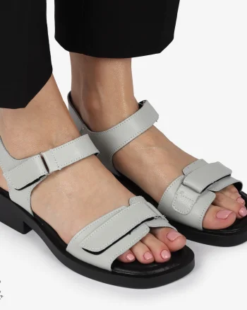 SANDALE Dama Piele Naturala CU INCHIDERE VELCRO CONFORTABILE CRL1373 GRI