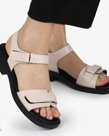 SANDALE Dama Piele Naturala CU INCHIDERE VELCRO CONFORTABILE CRL1373 ROZ