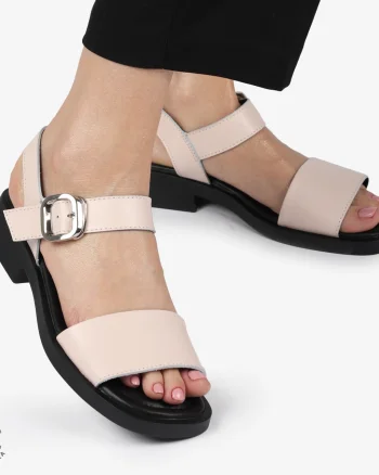 SANDALE Dama Piele Naturala CU CATARAMA CONFORTABILE CRL1372 ROZ