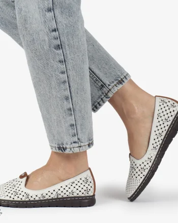 BALERINI dama din Piele naturala PERFORATA SLIP-ON CRL1359