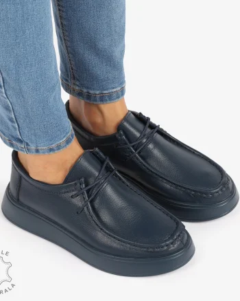 MOCASINI dama din Piele Naturala CU INCHIDERE SIRET CRL1226 NAVY