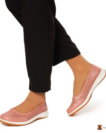 Balerini Dama Piele Naturala Slip-on CRL0073 ROZ