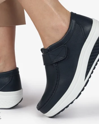 Mocasini dama din Piele Naturala CRL0063 BLEUMARIN