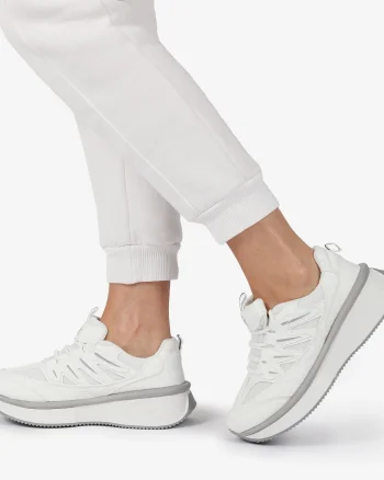 SNEAKERS din PIELE ECOLOGICA SI TEXTIL Multicolor CRL1279 ALB CU GRI
